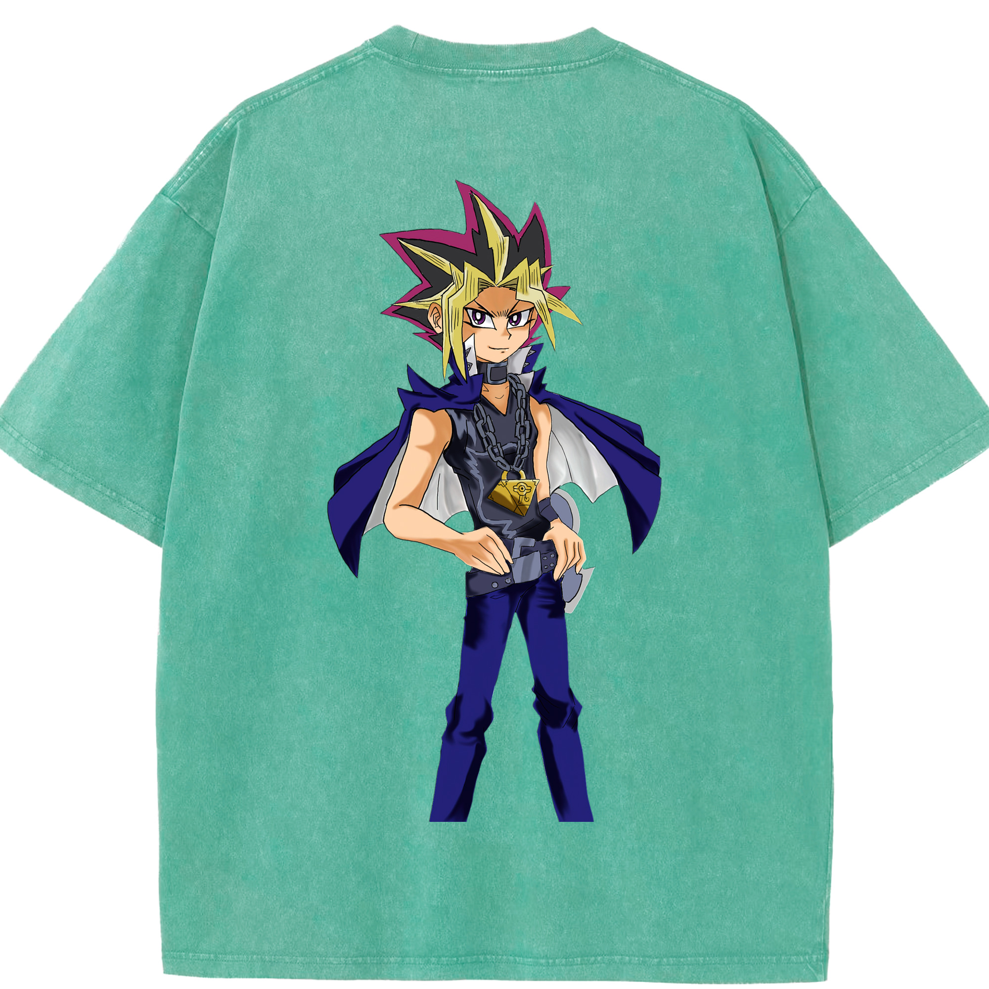 （画像用） 遊☆戯☆王 Yu-Gi-Oh! 綿100% ヴィンテージ風 半袖Tシャツ（背面プリント）